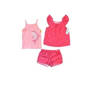 Carter’s 3 Piece Pink Whale Outfit 3T, Shorts & Tanks